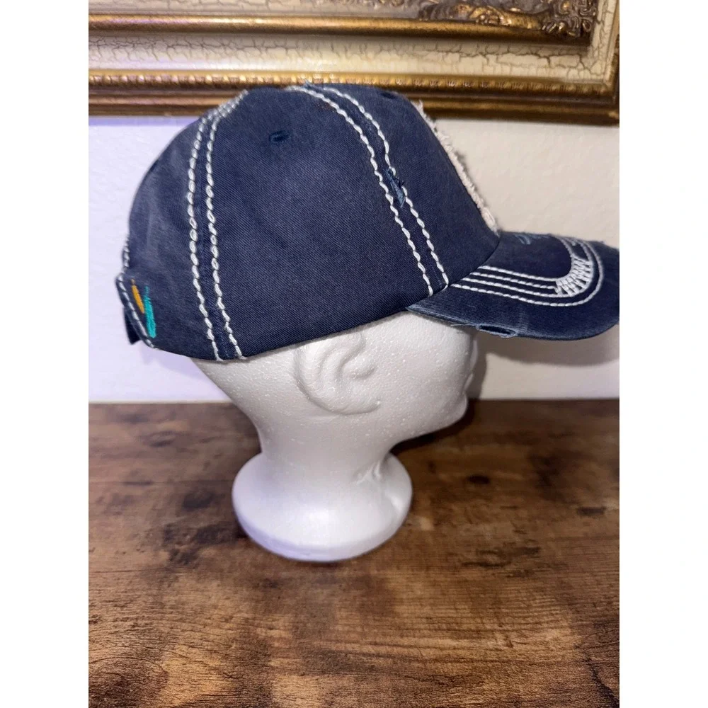 KBETHOS Vintage Free Spirit Feather Distressed Navy Blue Baseball Cap Hat